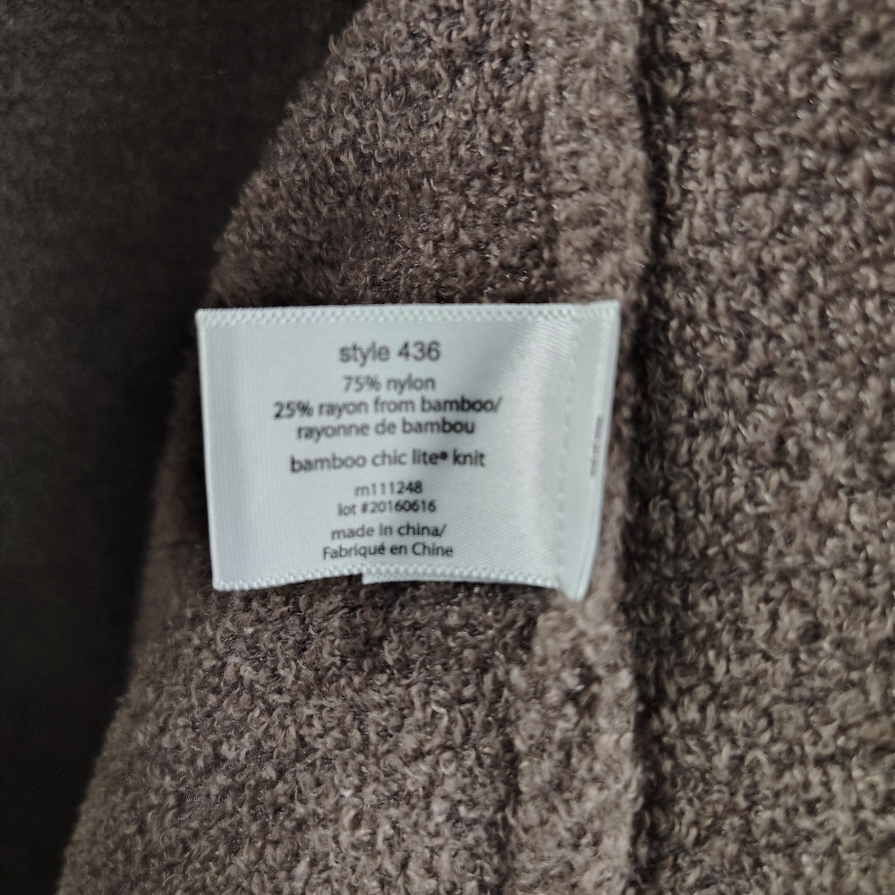 Barefoot Dreams Bamboo Chic Lite Calypso Wrap Cardigan | Taupe | Size S/M - Picture 5 of 6